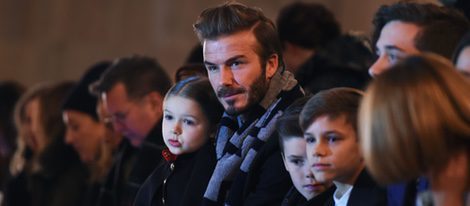 La familia Beckham en el desfile de Victoria Beckham en la FW de Nueva York